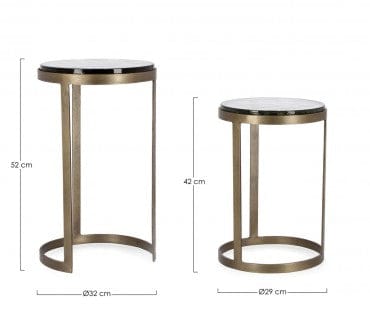 Bizzotto Set di 2 tavolini da caffè Zayla Ottone
