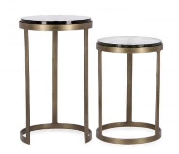 Bizzotto Set di 2 tavolini da caffè Zayla Ottone