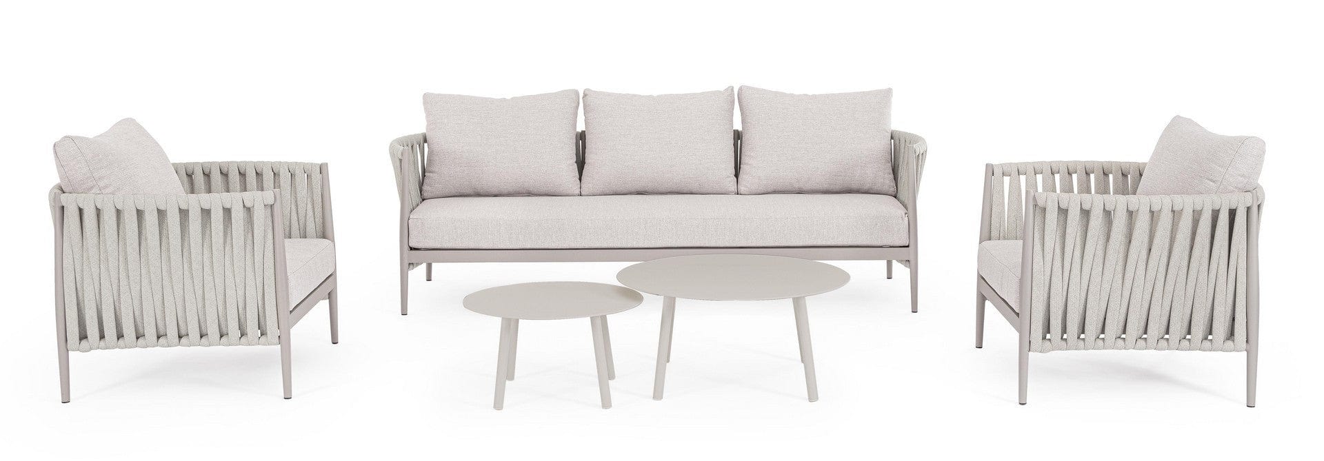 Bizzotto Set di 2 tavolini da giardino Aminta Grigio