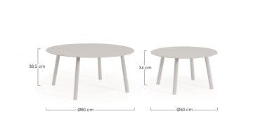 Bizzotto Set di 2 tavolini da giardino Aminta Grigio