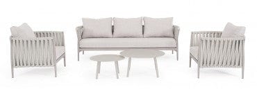 Bizzotto Set di 2 tavolini da giardino Aminta Grigio