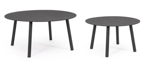 Bizzotto Set di 2 tavolini da giardino Aminta Nero