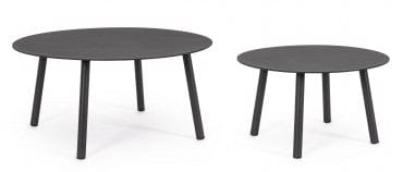 Bizzotto Set di 2 tavolini da giardino Aminta Nero
