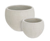 Set di 2 vasi da fiori Brush Spherical Beige