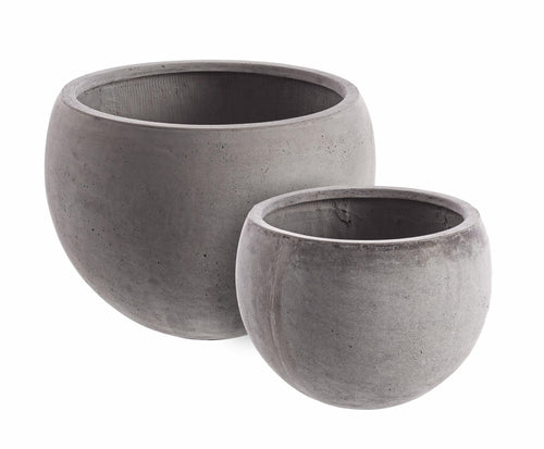 Set di 2 vasi da fiori Cement Spheric Grigio