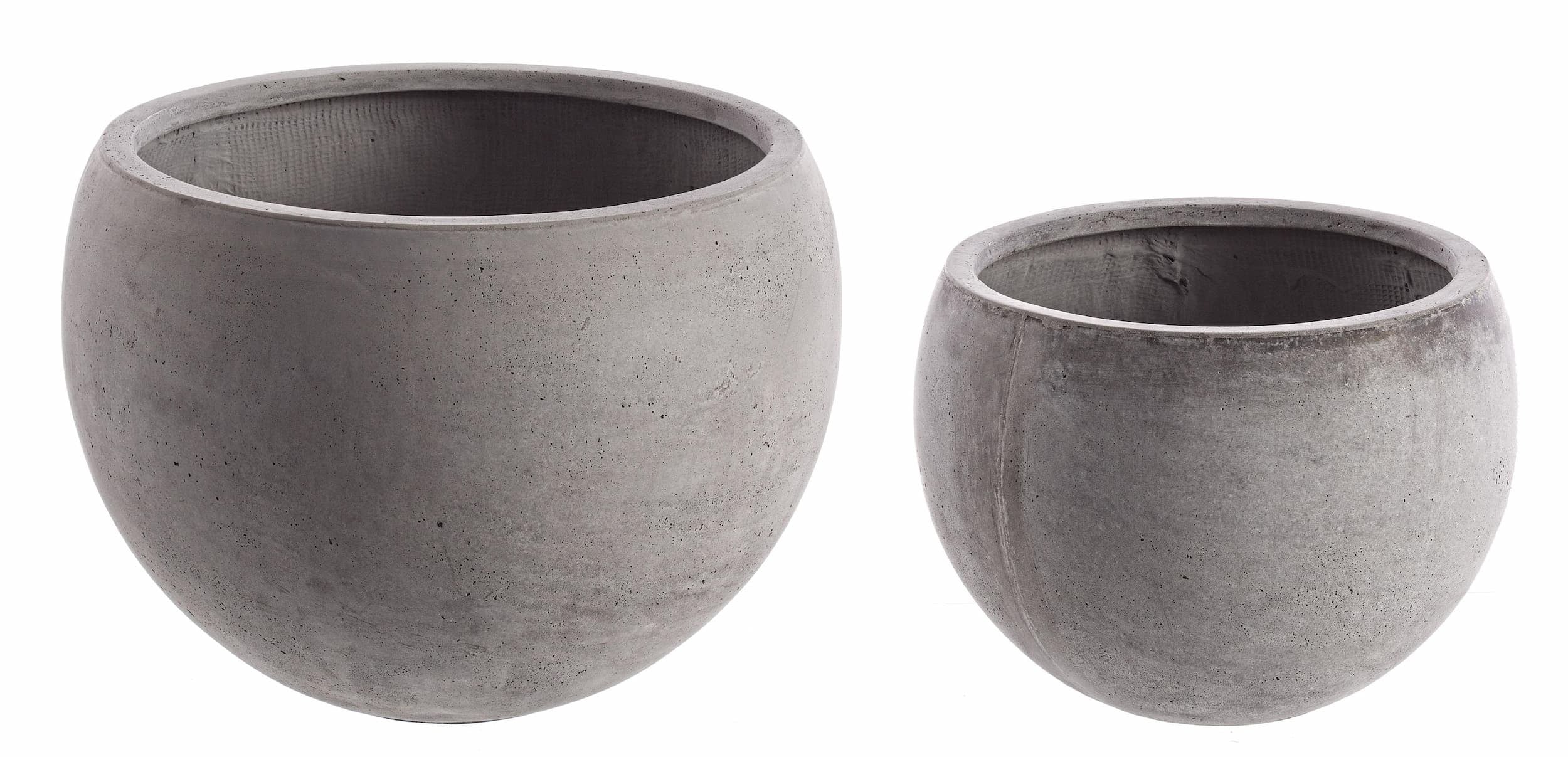 Set di 2 vasi da fiori Cement Spheric Grigio (1)