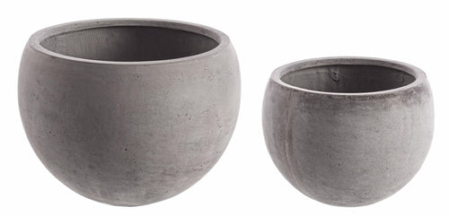 Set di 2 vasi da fiori Cement Spheric Grigio (1)