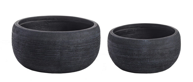 Set di 2 vasi da fiori Graffiti Bowl Nero (1)