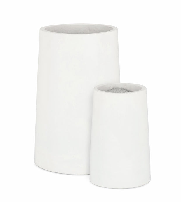 Set di 2 vasi da fiori Hoian Round Alto Bianco