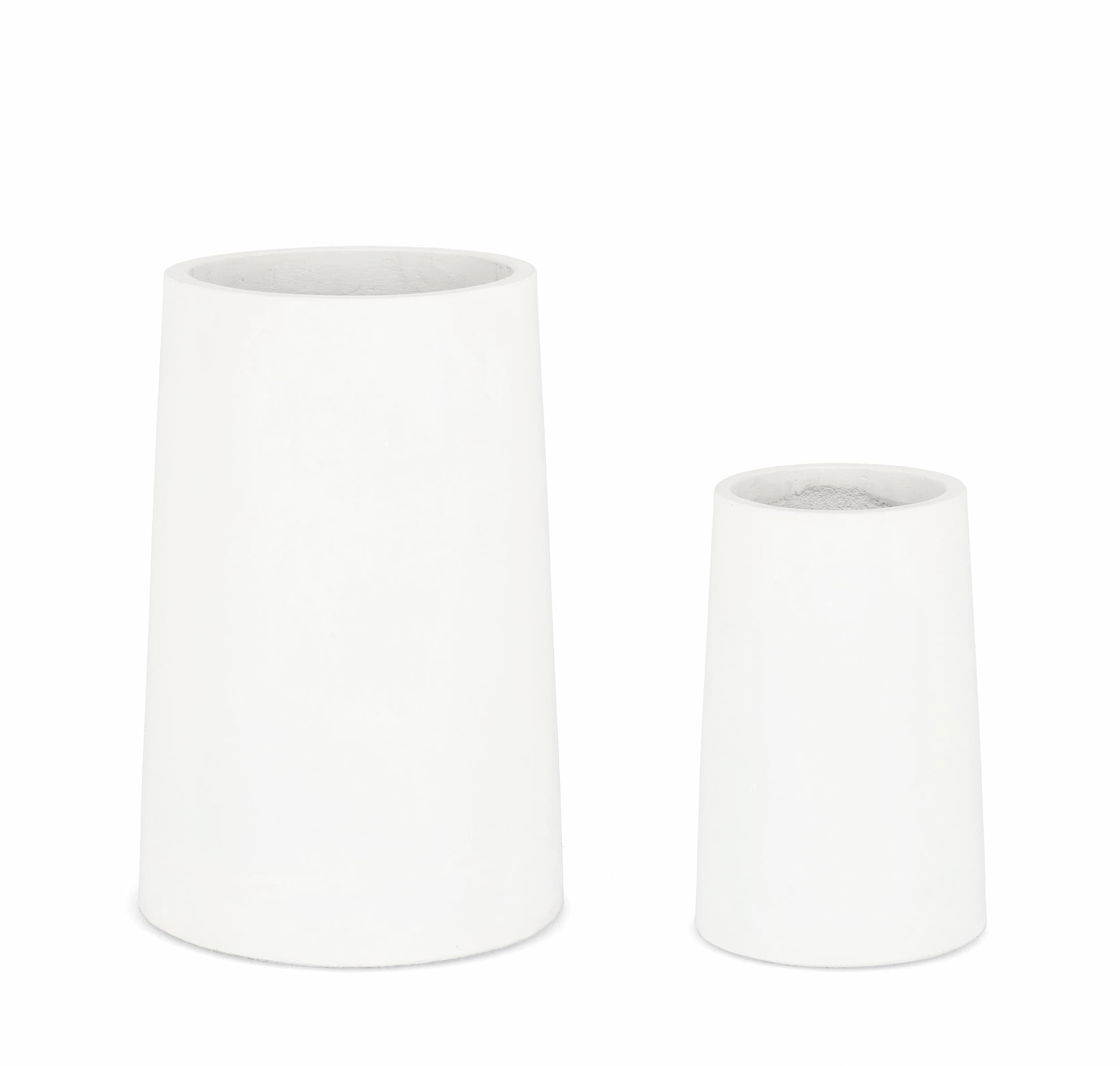 Set di 2 vasi da fiori Hoian Round Alto Bianco (2)