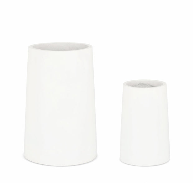 Set di 2 vasi da fiori Hoian Round Alto Bianco (2)