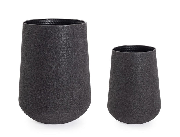 Bizzotto Set di 2 vasi da fiori Kenar High Nero