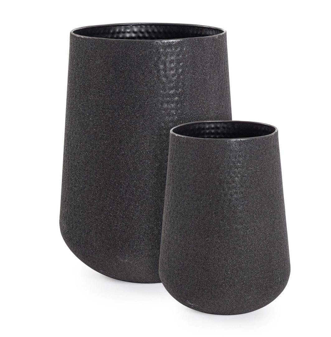 Bizzotto Set di 2 vasi da fiori Kenar High Nero