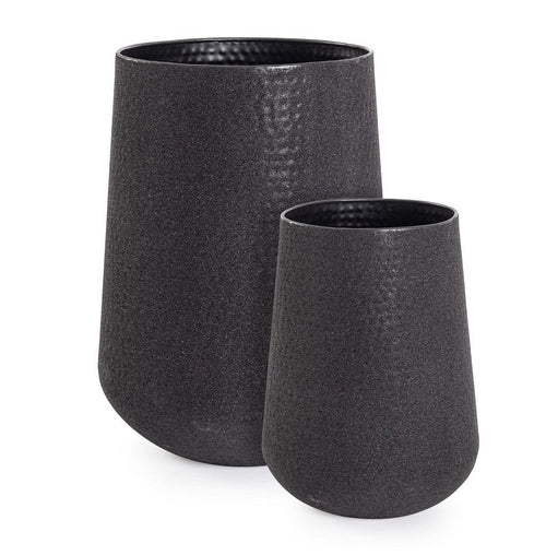 Bizzotto Set di 2 vasi da fiori Kenar High Nero