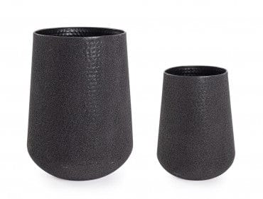 Bizzotto Set di 2 vasi da fiori Kenar High Nero