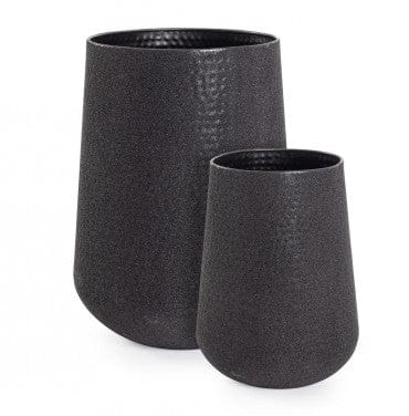 Bizzotto Set di 2 vasi da fiori Kenar High Nero