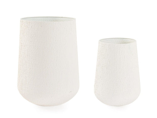 Bizzotto Set di 2 vasi da fiori Kenar Round Beige