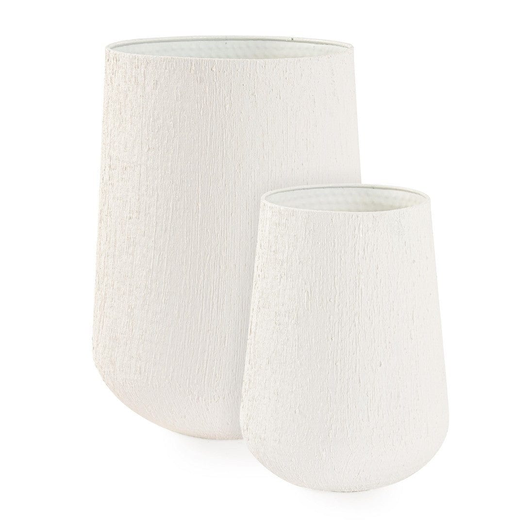 Bizzotto Set di 2 vasi da fiori Kenar Round Beige