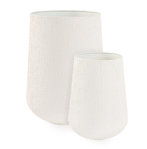 Bizzotto Set di 2 vasi da fiori Kenar Round Beige