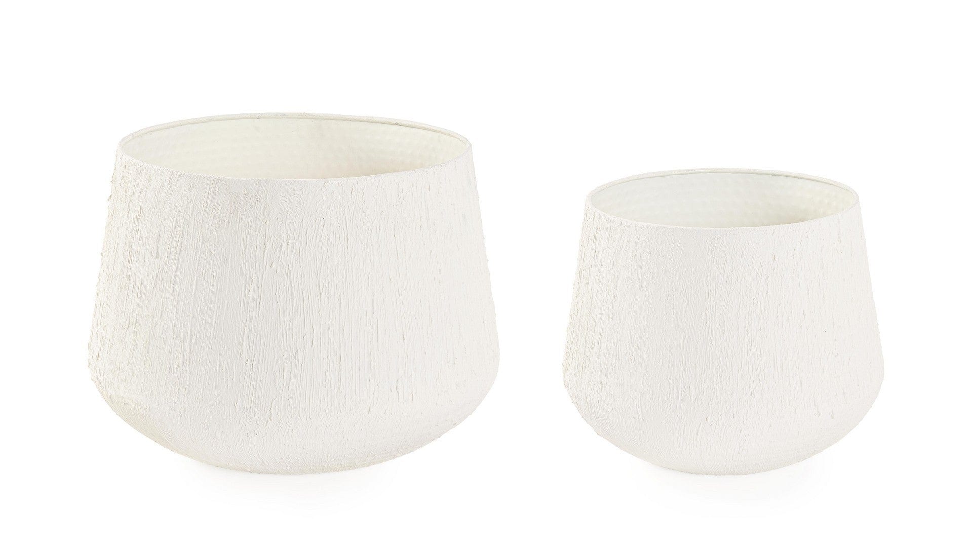 Bizzotto Set di 2 vasi da fiori Kenar Round Bianco