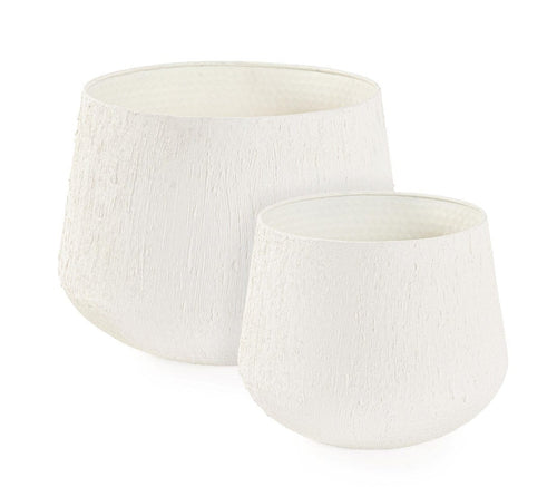 Bizzotto Set di 2 vasi da fiori Kenar Round Bianco