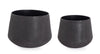 Bizzotto Set di 2 vasi da fiori Kenar Round Nero