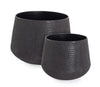 Bizzotto Set di 2 vasi da fiori Kenar Round Nero