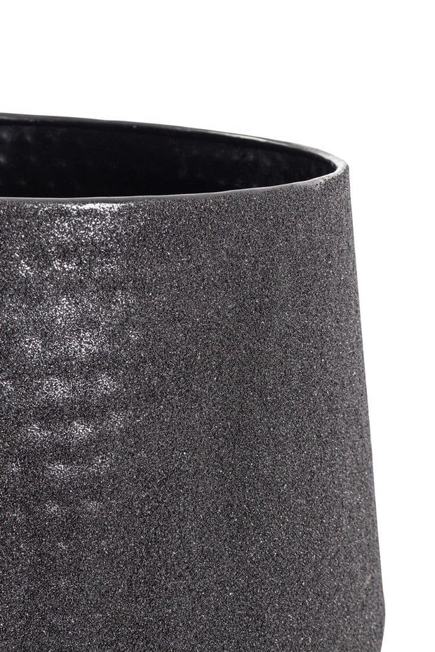 Bizzotto Set di 2 vasi da fiori Kenar Round Nero