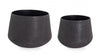 Bizzotto Set di 2 vasi da fiori Kenar Round Nero