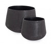 Bizzotto Set di 2 vasi da fiori Kenar Round Nero