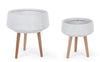Set di 2 vasi da fiori Moderny A Round Bianco