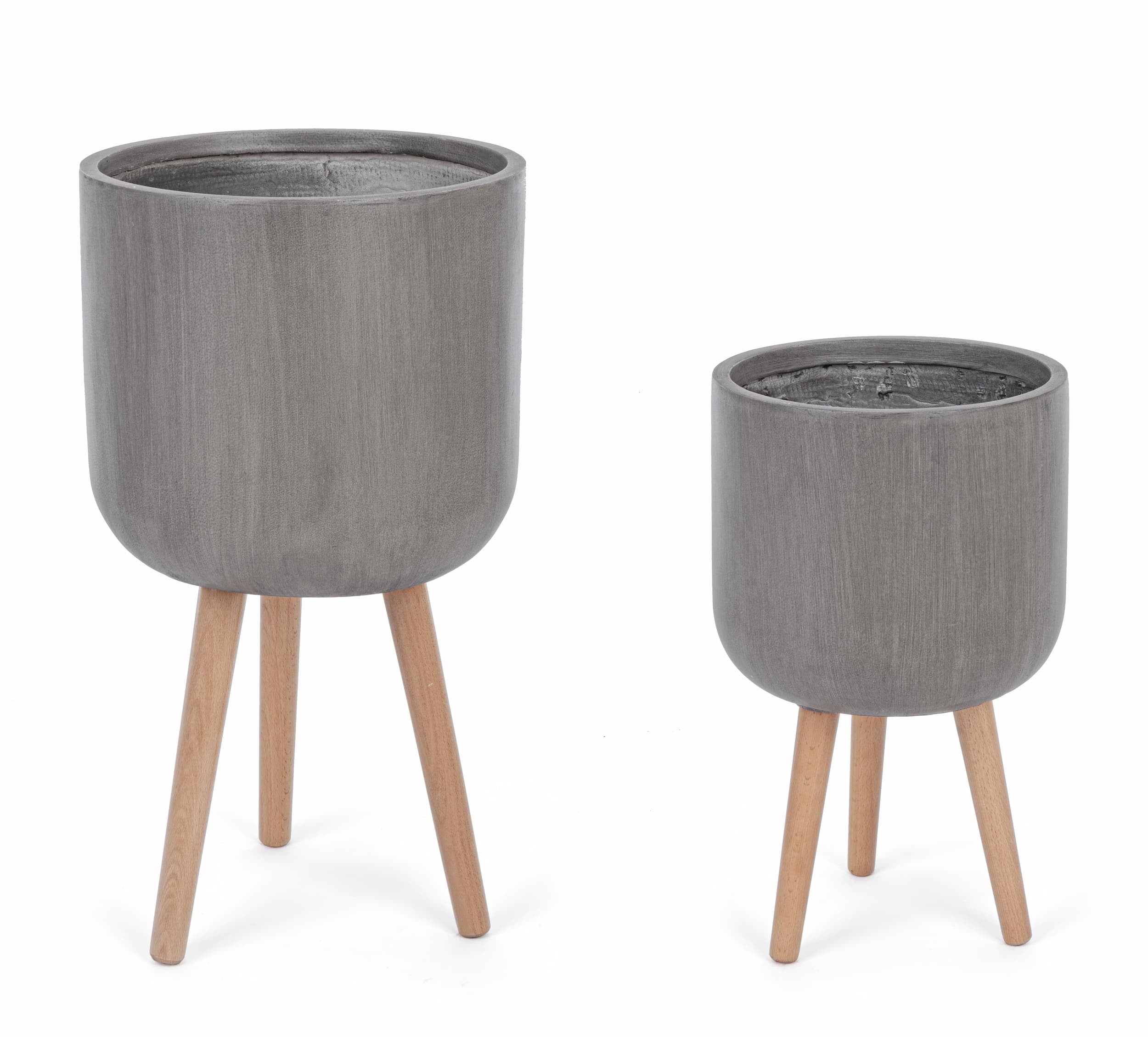 Set di 2 vasi da fiori Moderny Round Cappuccino