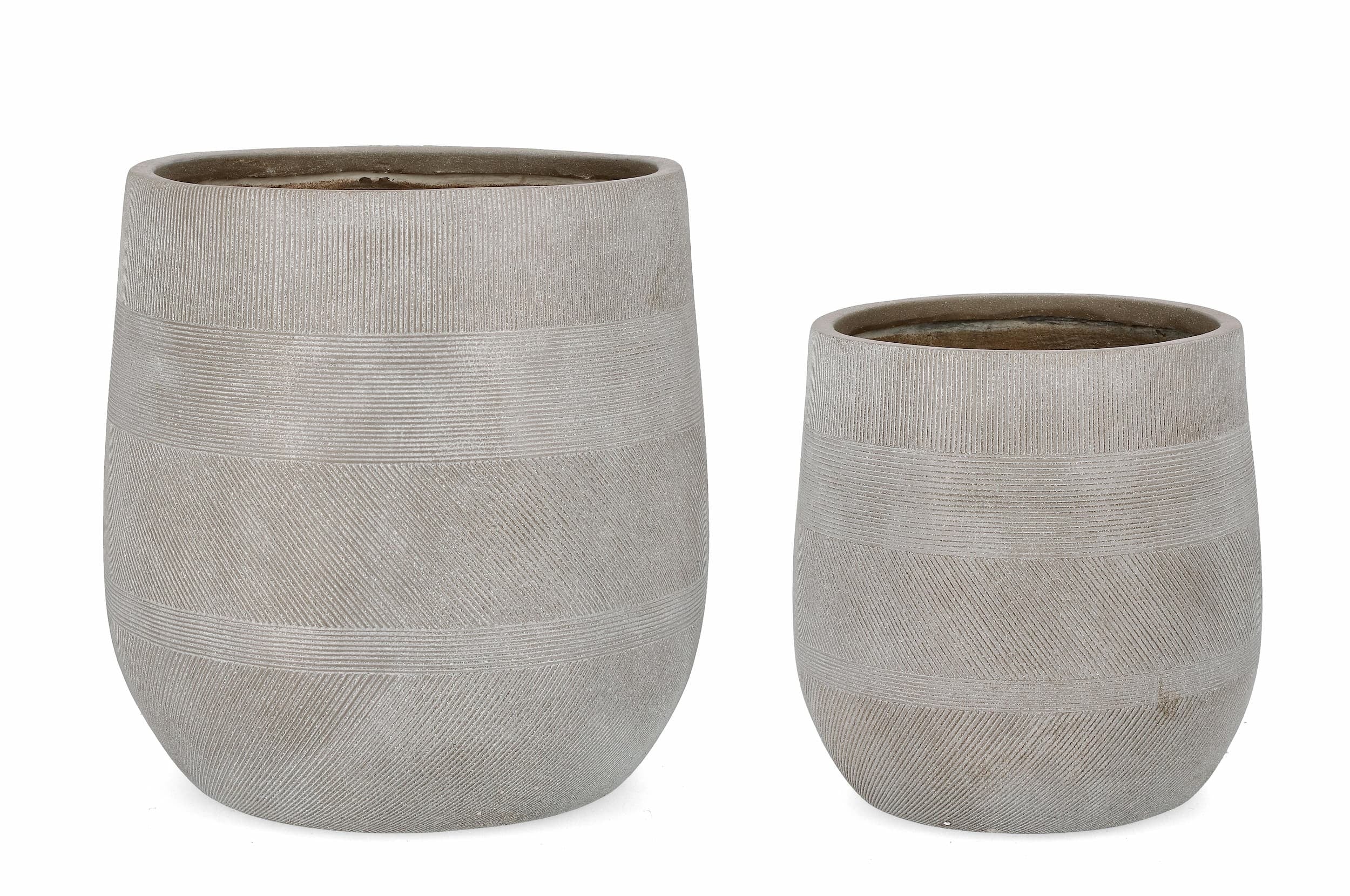 Set di 2 vasi da fiori Rigo Alto Grigio