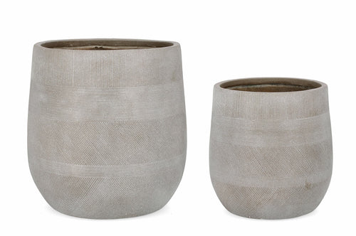 Set di 2 vasi da fiori Rigo Alto Grigio