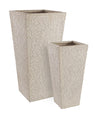 Set di 2 vasi da fiori Stone Alto Beige