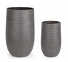 Set di 2 vasi da fiori Tressage Round Alto Antracite (1)