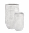 Set di 2 vasi da fiori Tressage Round Alto Bianco