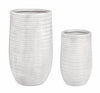 Set di 2 vasi da fiori Tressage Round Alto Bianco (1)