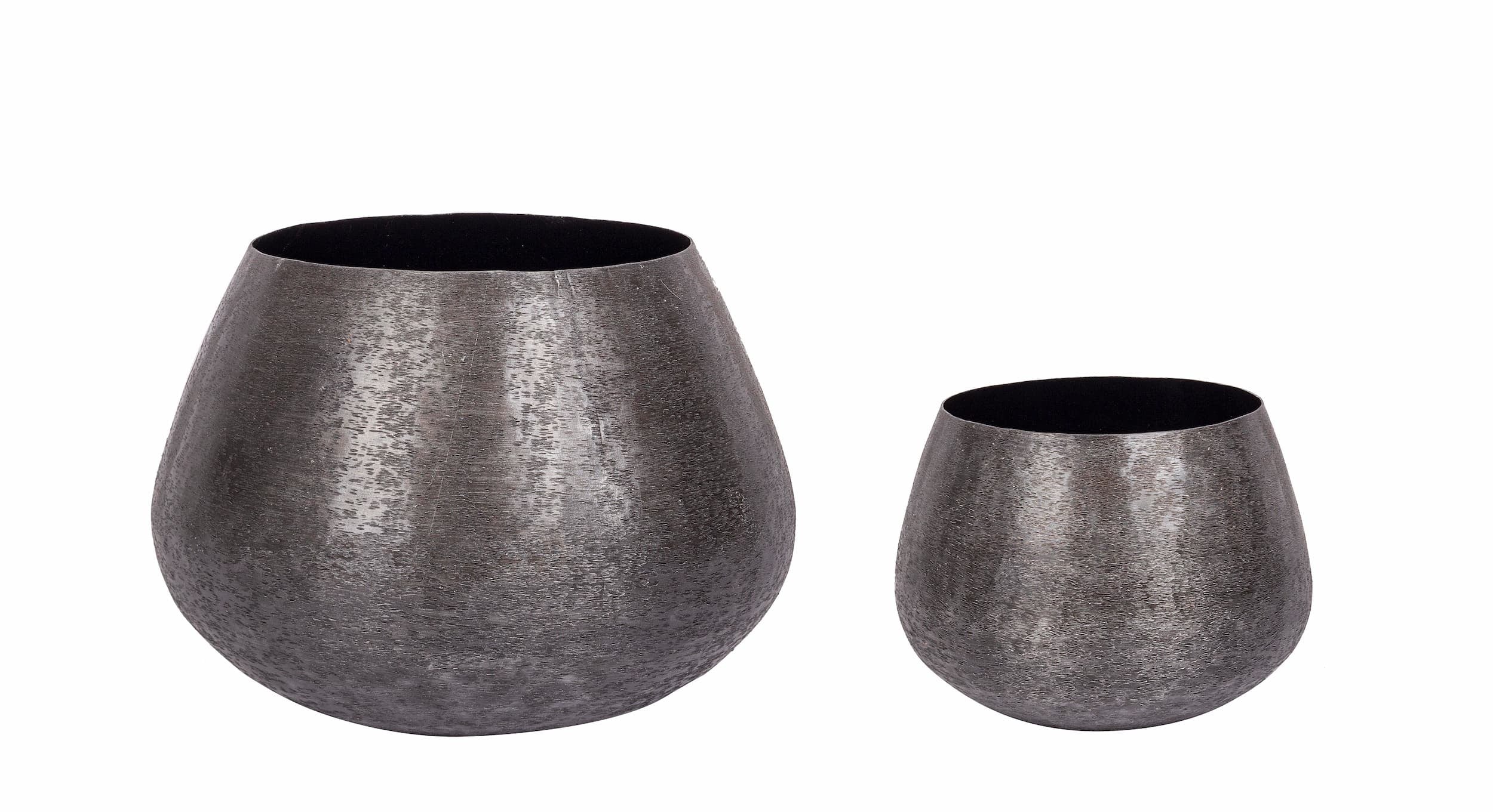 Set di 2 vasi da fiori Varanasi Round Antracite