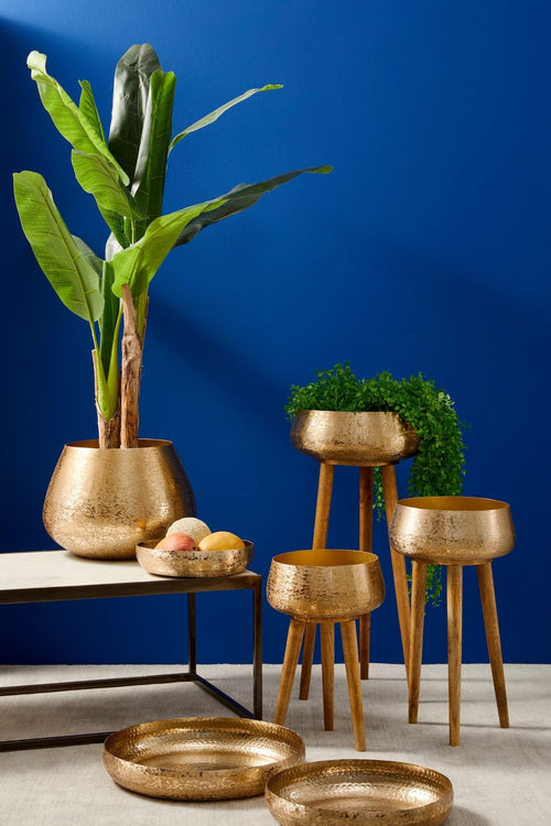 Set di 2 vasi da fiori Varanasi Round Oro (1)