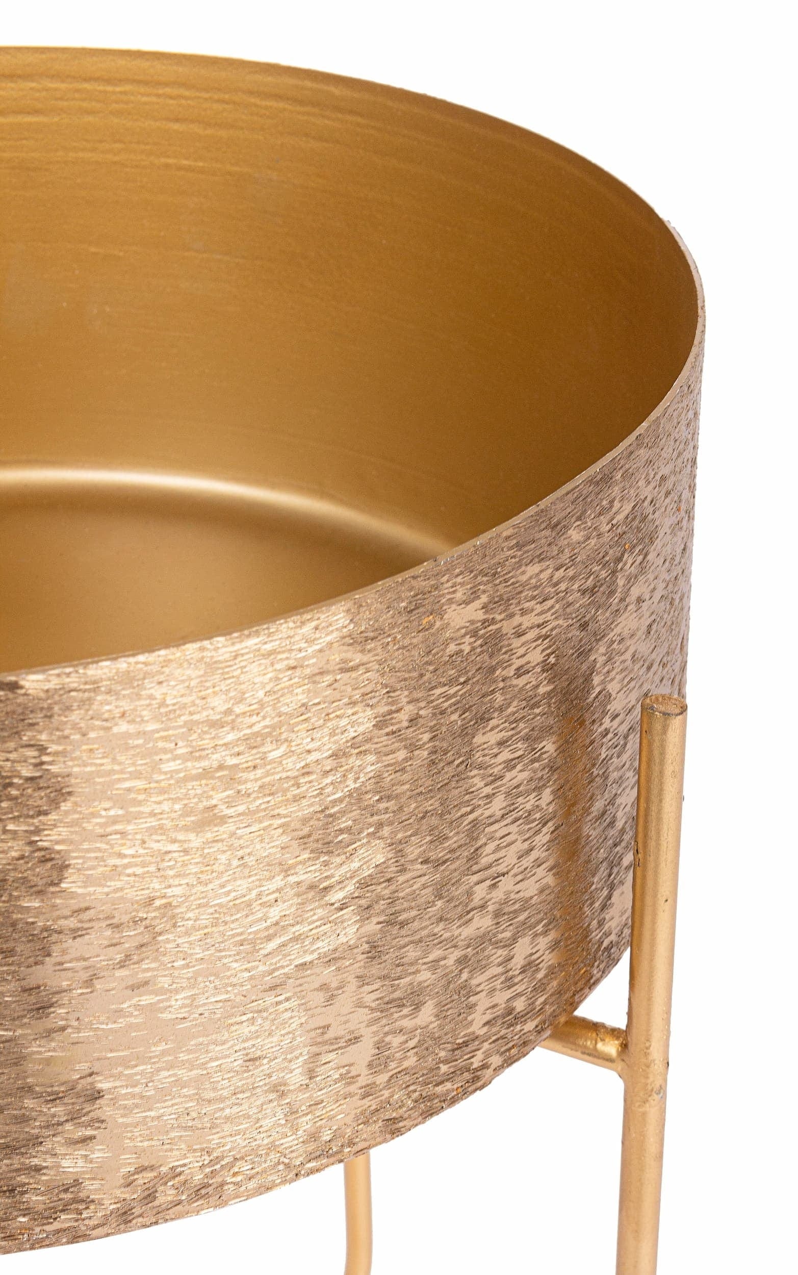 Set di 2 vasi per piante Varanasi Stand Round Oro (1)
