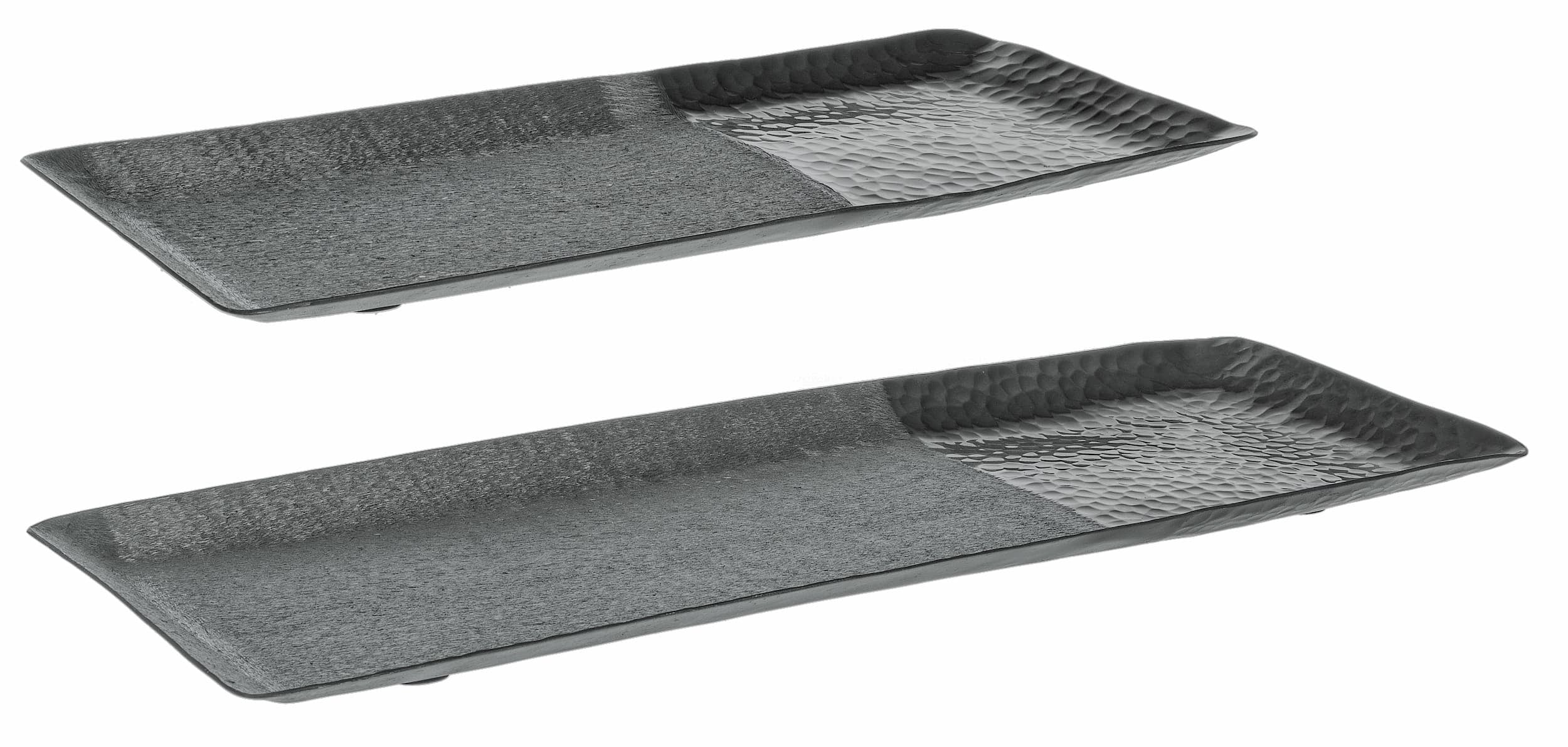 Set di 2 vassoi decorativi Hammel Rectangle Grafite