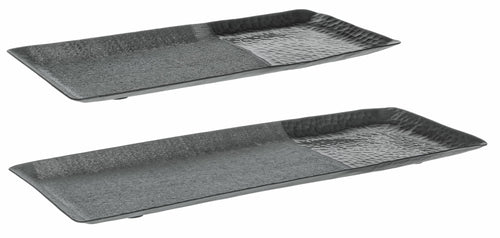 Set di 2 vassoi decorativi Hammel Rectangle Grafite