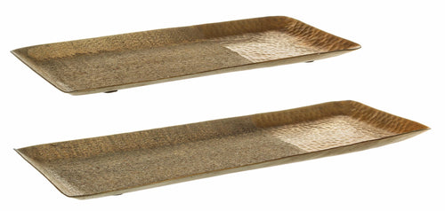 Set di 2 vassoi decorativi Hammel Rectangle Oro