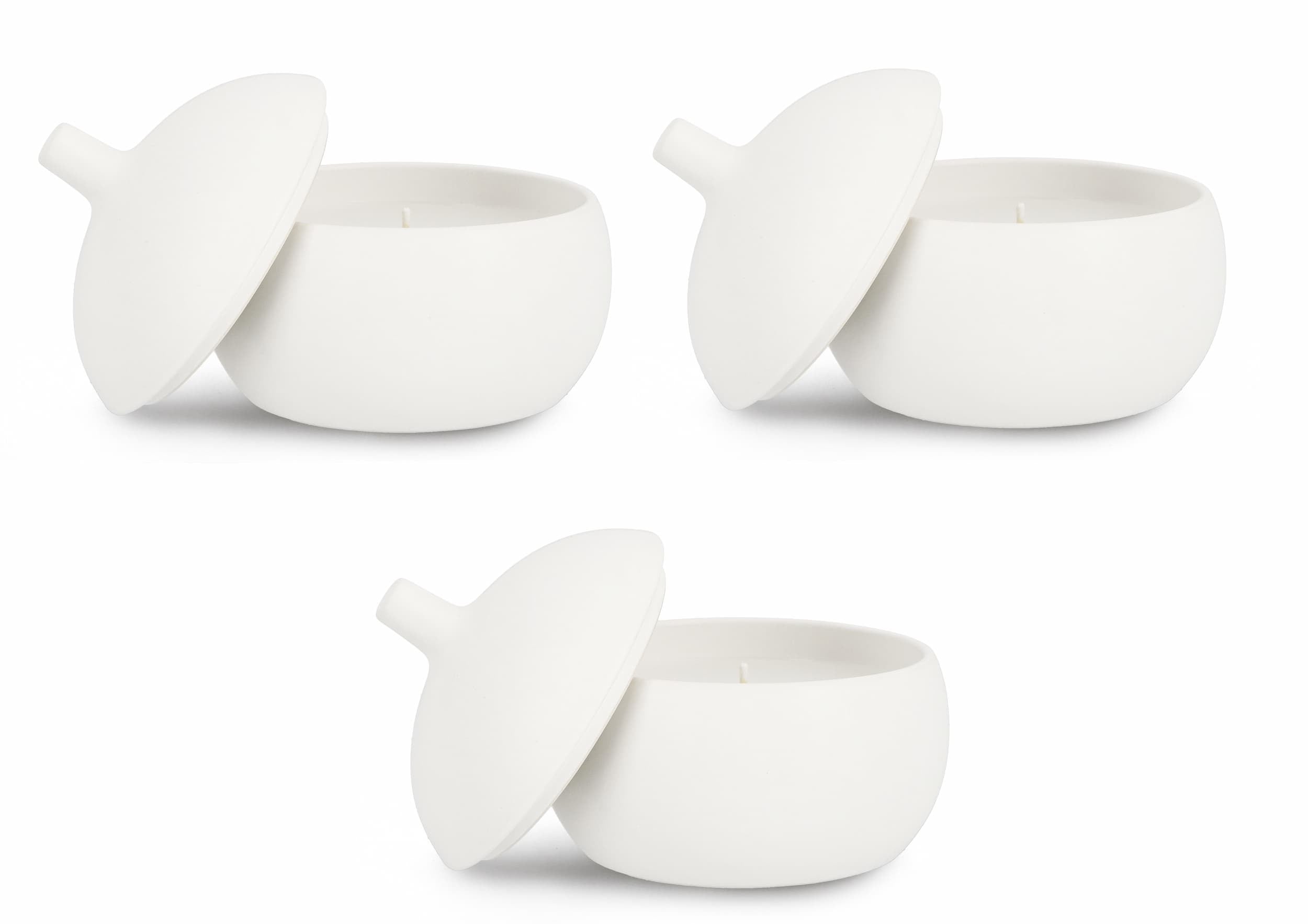 Set di 3 candele decorative Canister L Bianco
