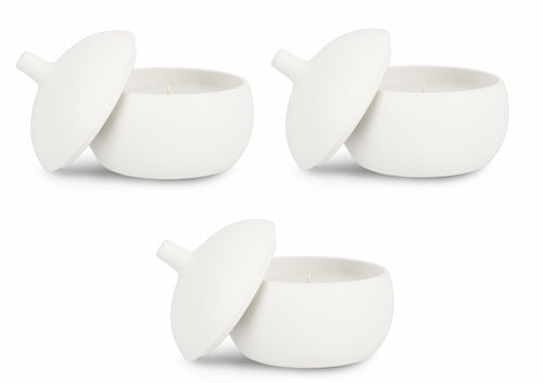 Set di 3 candele decorative Canister L Bianco