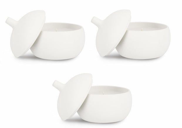 Set di 3 candele decorative Canister L Bianco