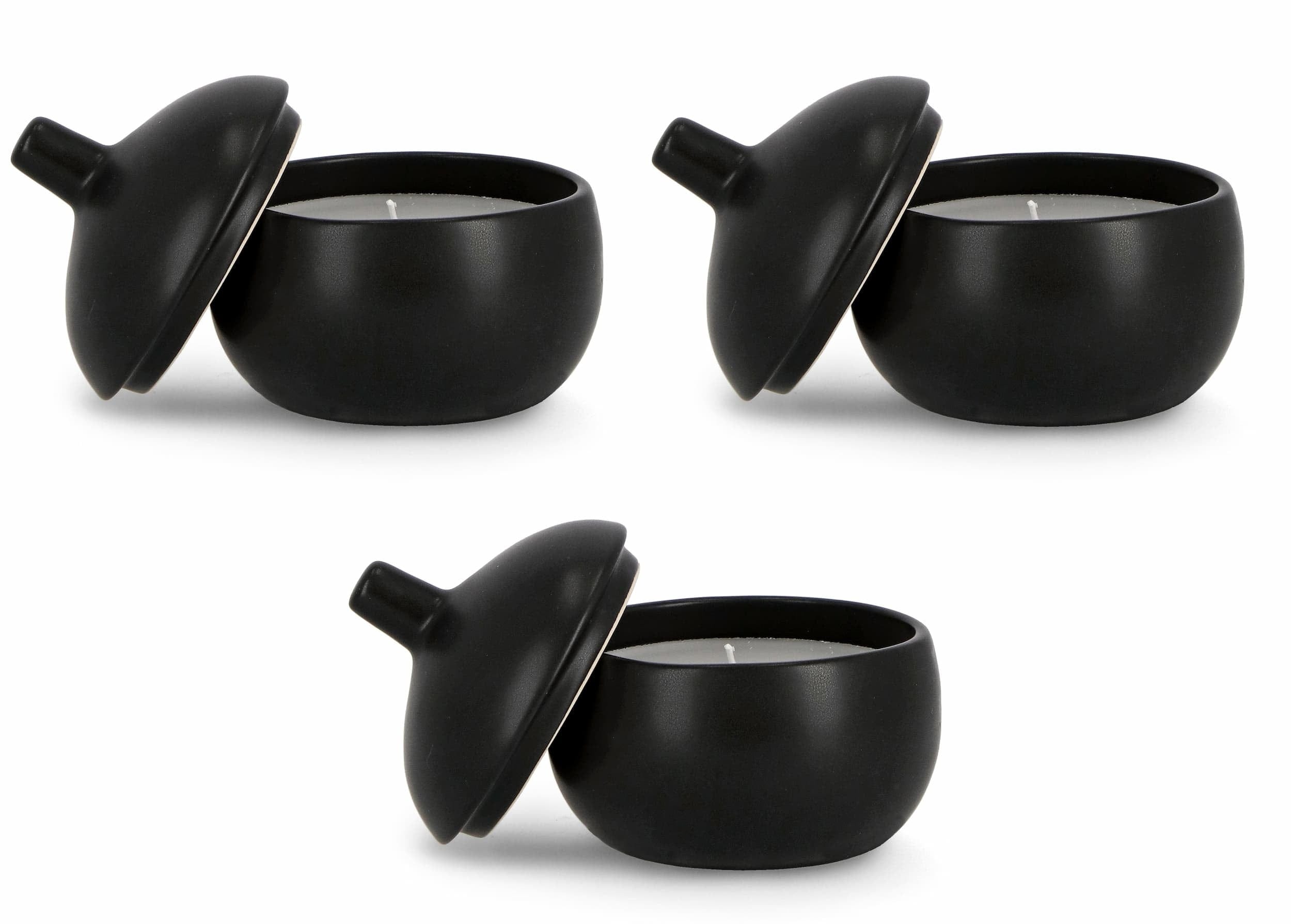 Set di 3 candele decorative Canister L Nero
