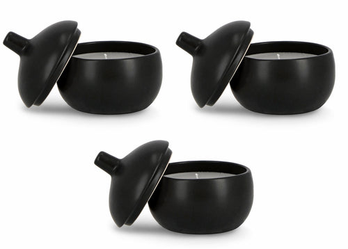 Set di 3 candele decorative Canister L Nero