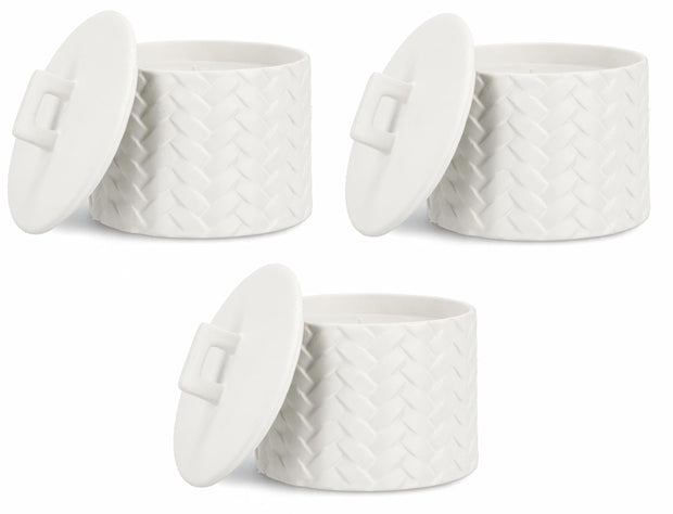 Set di 3 candele decorative Twine L Bianco